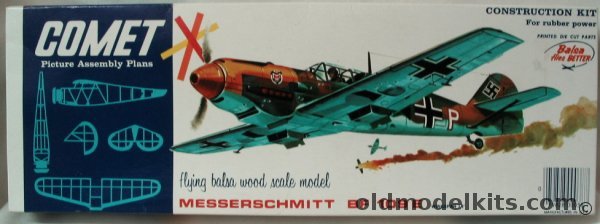 Comet Messerschmitt Bf-109E - 18 inch Wingspan Flying Balsa Model Airplane, 3306 plastic model kit